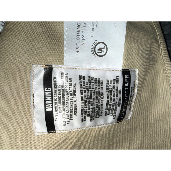 Men's Carhartt Khaki Flame Resistant Tan Casual Button Down Shirt size 2XLT NWT - Picture 10 of 10